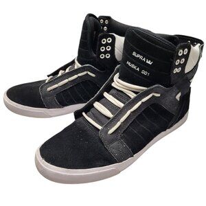 Supra Muska 001 SkyTop Mens 11.5 High Top Skateboard Shoe Black Suede S18215